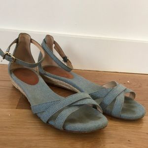 J. Crew Ankle Strap Sandals, Chambray